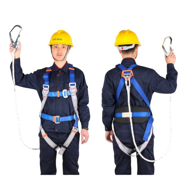 blue and gray belt chest legs back protection safety belt for high workspace protection 