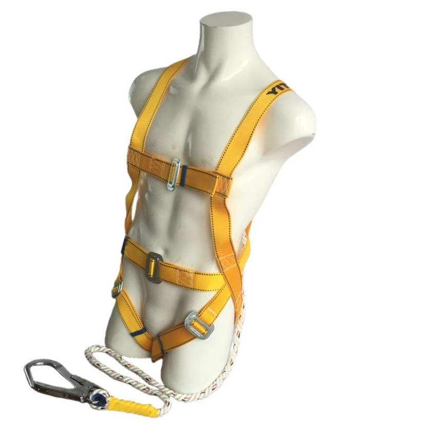 safety belt equipment full body harness - Buy CE certified 100% polyester  fall protection electrician climbing safety harness, fall protection  contractor safety harness 3D pass-thr chest buckles leg straps, full body  polyester