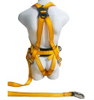 yellow and black chest legs waist adjustable webbing and waist D ring CE EN361 EN 358 EN354 alloy steel double hooks flat lanyard aerial working protection harness