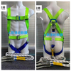  blue belt printed CE EN361 EN 358 EN354 alloy steel double hooks lanyard aerial working protection harness