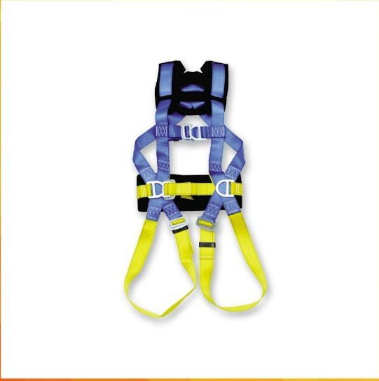 Blue thick pad protection belt 1 hanging point Back support double ally steel hooks lanyard safety harness 